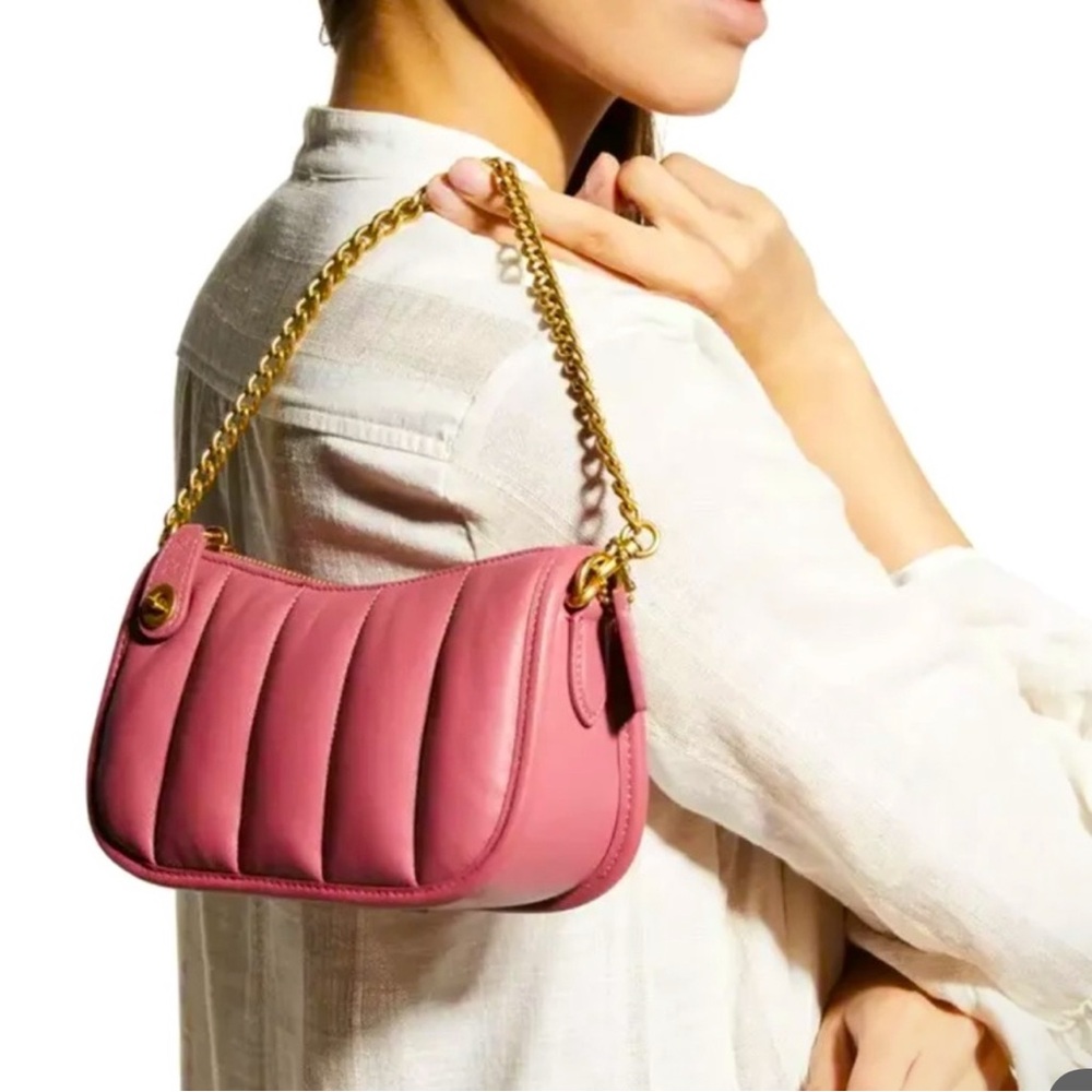 Coach Swinger 20 With Quilted Nappa Leather Shoulder Bag Rouge Pink
